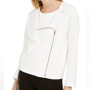 Eileen Fisher Flex Tencel Ponte Round Neck Jacket Women's Plus Size 2X Ivory NWT